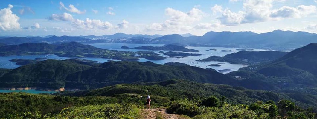 Tai Cham Koi, a place can see 360-degree panoramic view of the sea and mountains in the countryside of Sai Kung