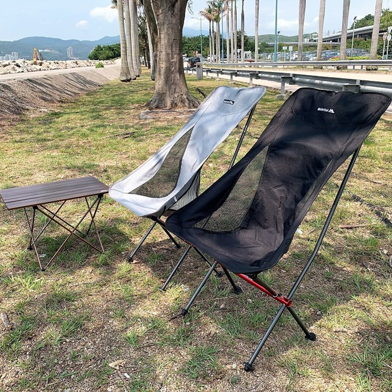 MasterTool - Aluminium Camping Foldable Hard Top Table & Chairs Set（Black Chair*1+Gray Chair*1+Table*1)