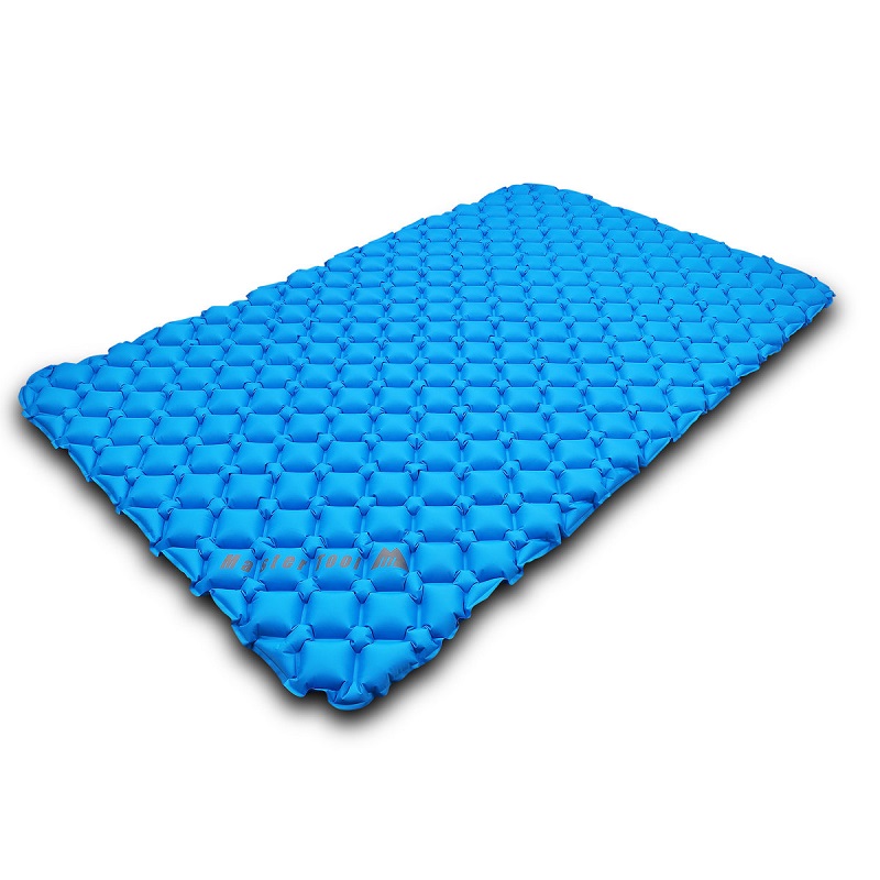 MasterTool - Double Large Size Inflatable Sleeping Foldable Mattress, Blue