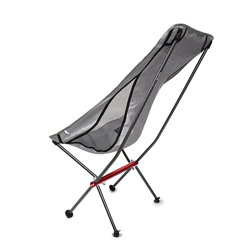 MasterTool - Lightweight Folding High Back Camping Outdoor Chair with Headrest, gray