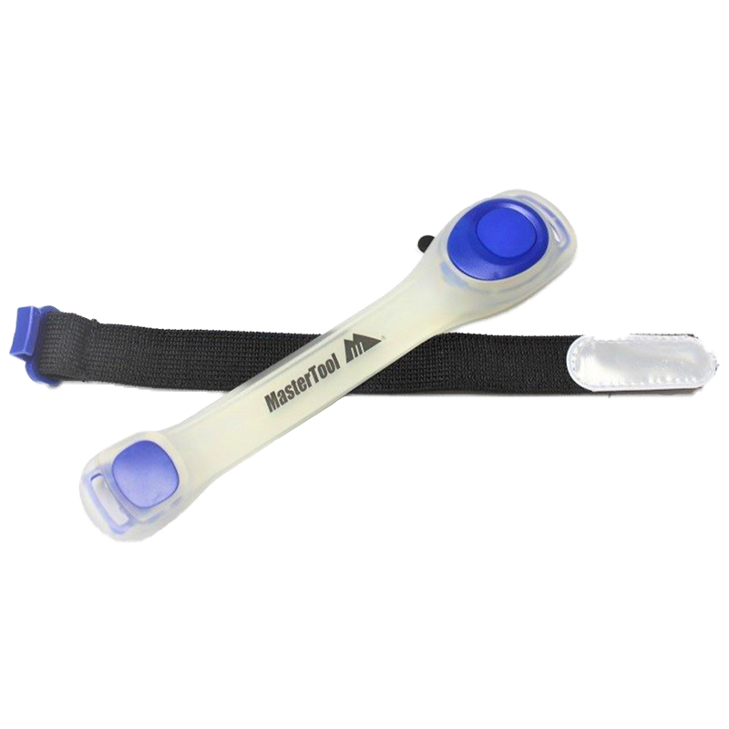 MasterTool - LED Armband Light, Running Light with Reflective Tape, Blue