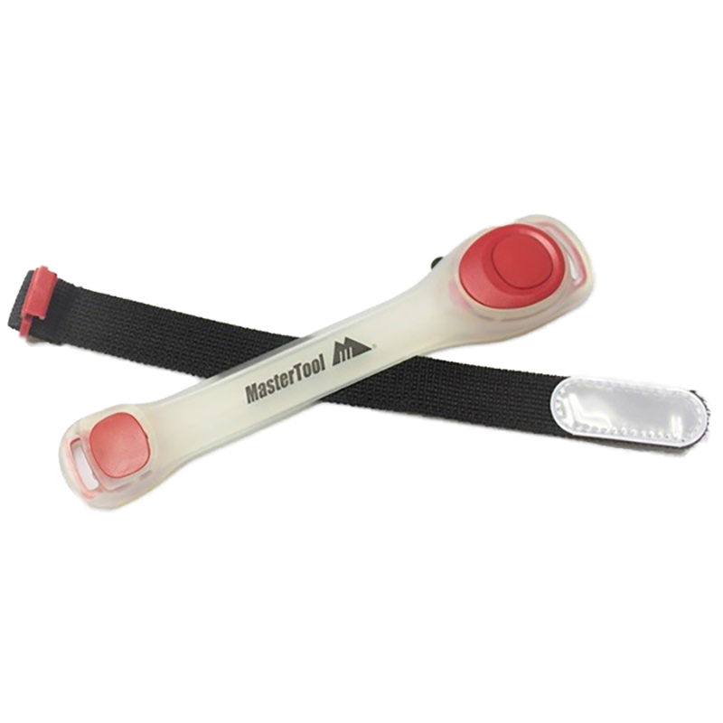 MasterTool - LED Armband Light, Running Light with Reflective Tape, Red