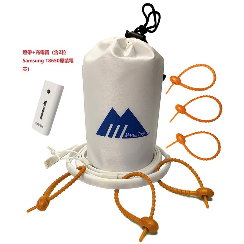MasterTool - LED Strap Lantern, LED Strap Rope, Camping Light,  (35 LED lights at 3 meters)+With power bank