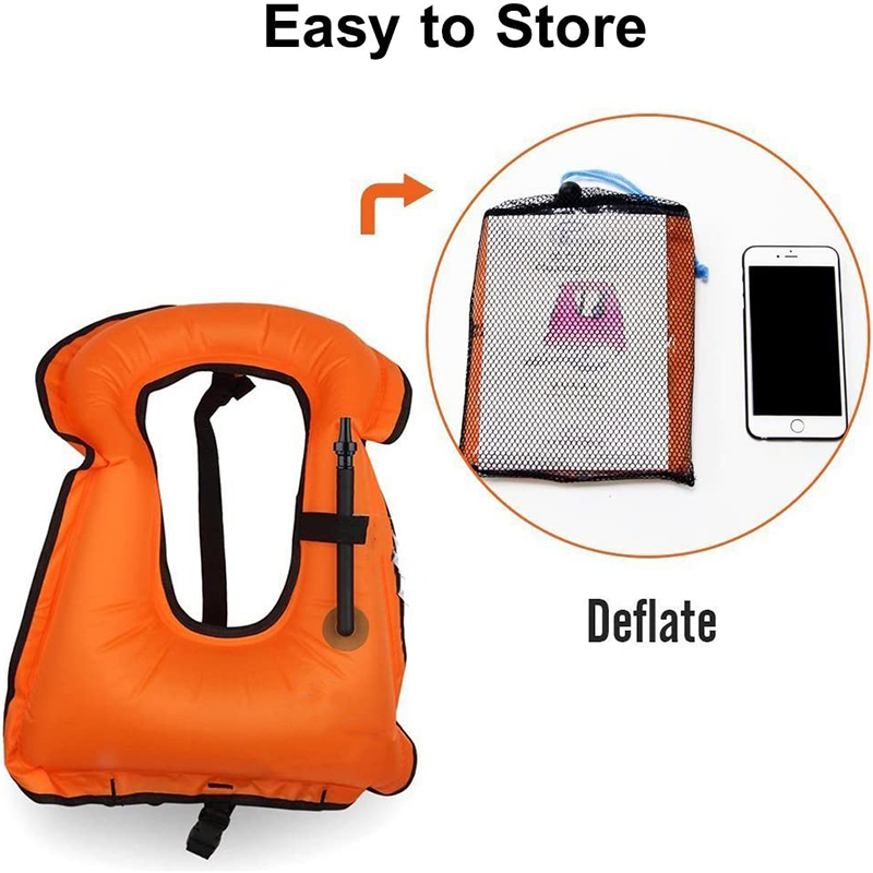 MasterTool - Snorkel Vest-Red, Adults Portable Inflatable Swim Vest Jackets for Snorkeling Swimming Diving Safety