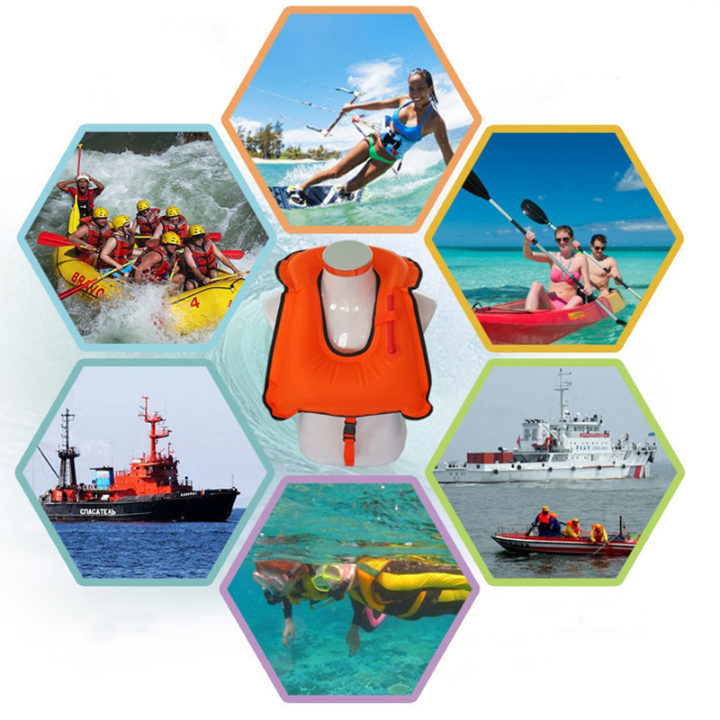 MasterTool - Snorkel Vest-Red, Adults Portable Inflatable Swim Vest Jackets for Snorkeling Swimming Diving Safety