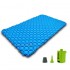 MasterTool - Double Large Size Inflatable Sleeping Foldable Mattress, Blue+ Outdoor Portable Air Pump