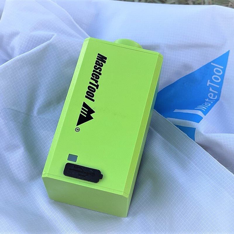 MasterTool - Double Large Size Inflatable Sleeping Foldable Mattress, Blue+ Outdoor Portable Air Pump