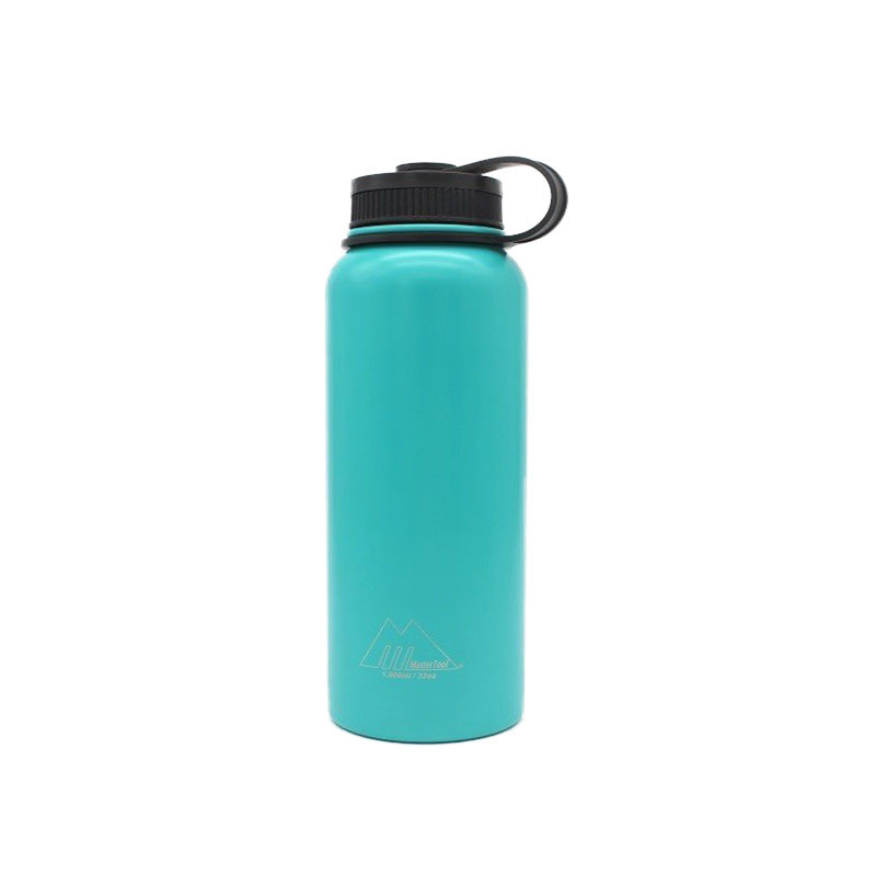 MasterTool - 1 Litre Stainless Steel Vacuum Bottle, Double-wall Sport Bottle-Pale Blue, 304SS, BPA Free