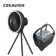 Creavier - Outdoor camping fan with bag, rechargeable [Capacity 10000mah] tripod fan, ceiling fan, chandelier