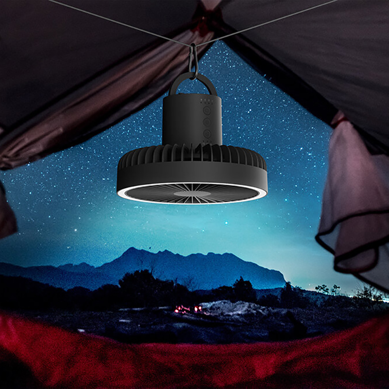 Creavier - Outdoor camping fan with bag, rechargeable [Capacity 10000mah] tripod fan, ceiling fan, chandelier