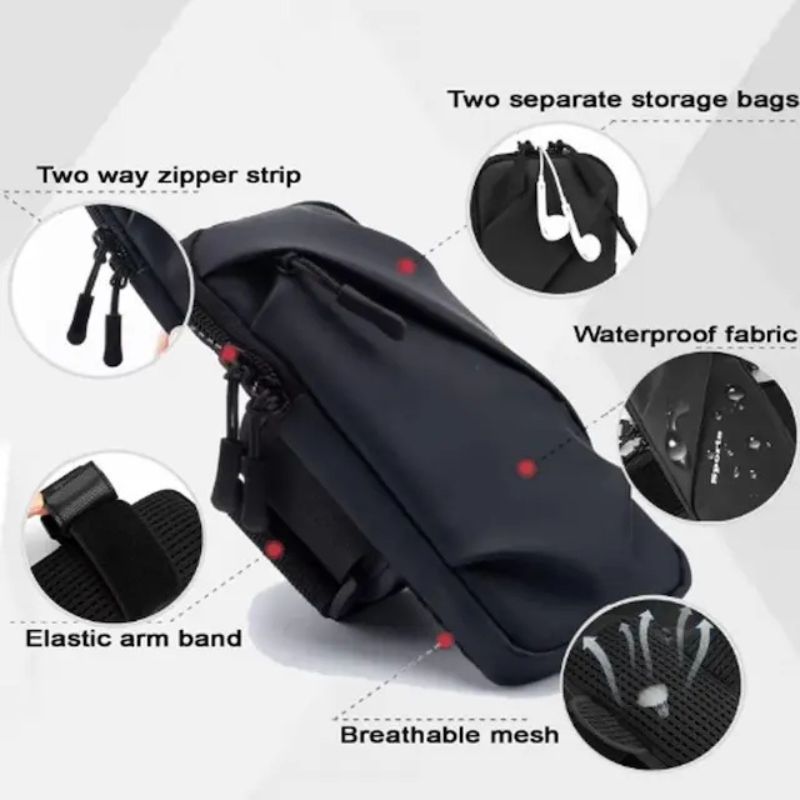 Sports Armband Mobile Phone Arm Bag Mobile Phone Holder Passport Travel Wallet Bag for Smartphones 