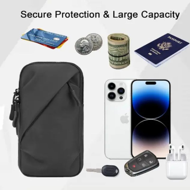 Sports Armband Mobile Phone Arm Bag Mobile Phone Holder Passport Travel Wallet Bag for Smartphones 