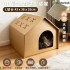 MasterCub Cat Cardboard House with Scratch Pad, Cat Hideaway Playhouse with Scratching Board