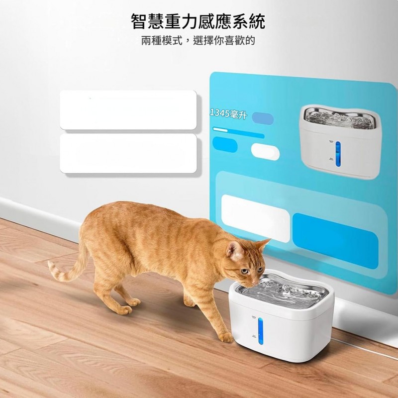MasterCub 2.5L APP Monitoring Cat Water Fountain with Wireless Pump, Pet Water Fountain for Animals