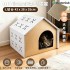 MasterCub Cat Cardboard House with Scratch Pad, Cat Hideaway Playhouse with Scratching Board