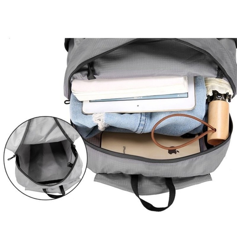 MasterTool - Outdoor travel set(Outdoor folding backpack, gray-20L*1+326ml Sports Foldable Bottle)