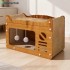 MasterCub ExhibitCat Cardboard House with Scratch Pad, Cat Hideaway Playhouse with Scratching Board
