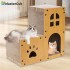 MasterCub Cardboard Cat House for Indoor Cats Scratching Bed Stylish 