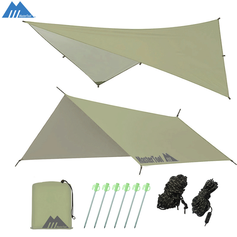 MasterTool - 2.5x2.5m Tent Tarp,canopy-light green, with shading and waterproof functions. Portable canopy,Tarp