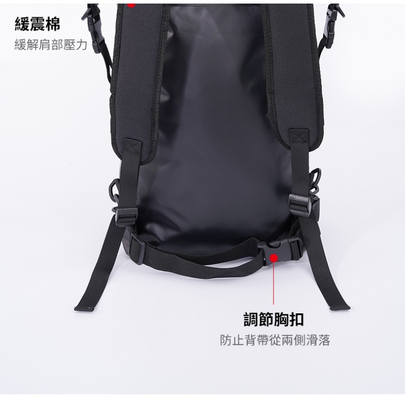 MasterTool - 30L black shoulder waterproof backpack, waterproof rucksack, outdoor waterproof bag, swimming bag