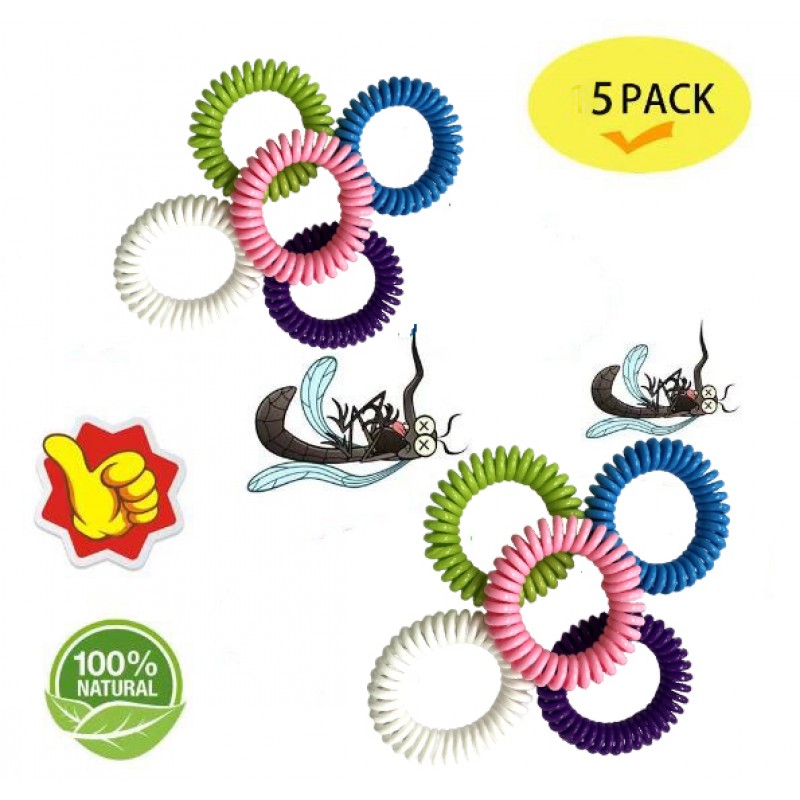 MasterTool - EVA spring anti-mosquito ring, anti-mosquito bracelet, Individually Wrapped,mixed colors-5pcs
