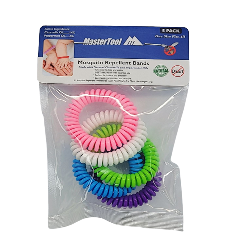 MasterTool - EVA spring anti-mosquito ring, anti-mosquito bracelet, Individually Wrapped,mixed colors-5pcs