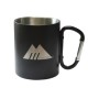 MasterTool - Double Stainless steel wall cup, Coffee cup, Black Coffee cup with black carabiner