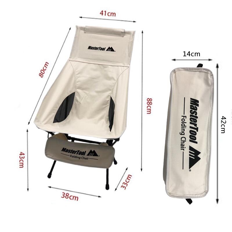 New style lightweight Folding High Back Camping Outdoor Chair with Headrest, black