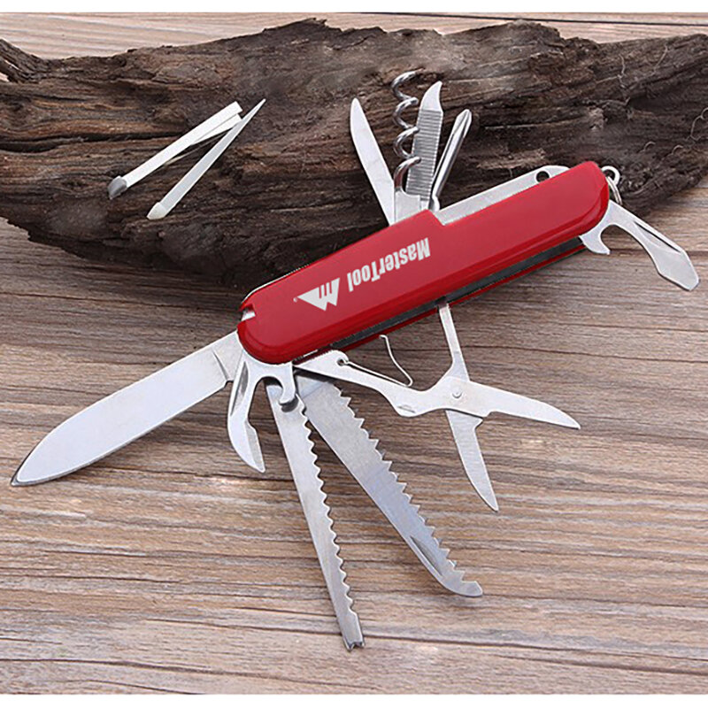 MasterTool - 11 Functions Folding Muti Tool，pocket knife - Red