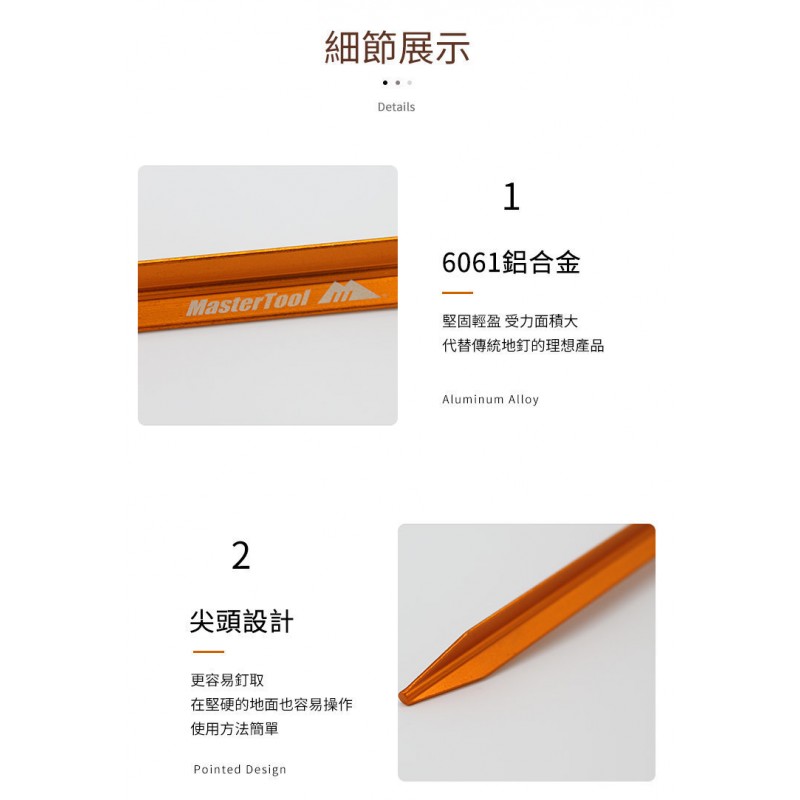 MasterTool - 18CM Tent Pegs-Black (8pcs/set)