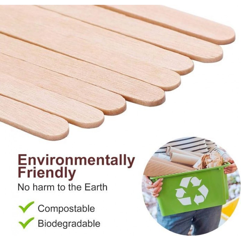 Savingoasis 100pcs 100% Eco-Friendly Wooden Disposble Coffee Stirrers (Individually Wrapped)