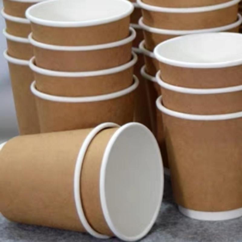 Savingoasis Disposable Kraft Paper Cups(25 pcs), Unbleached Brown Cups for Hot/Cold Beverage
