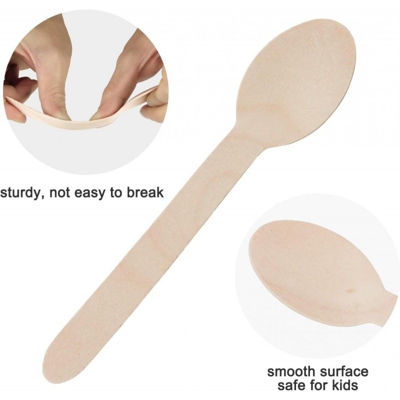 MasterTool - SavingOasis 50 pcs 100%Composable Eco-Friendly Wooden Disposble Cultery (Spoon x 25 + Fork x 25)