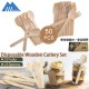 MasterTool - SavingOasis 50 pcs 100%Composable Eco-Friendly Wooden Disposble Cultery (Spoon x 25 + Fork x 25)