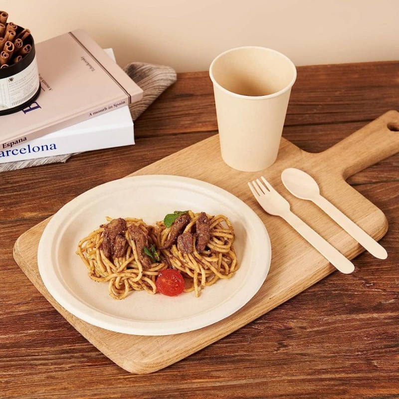 MasterTool - SavingOasis 50 pcs 100%Composable Eco-Friendly Wooden Disposble Cultery (Spoon x 25 + Fork x 25)