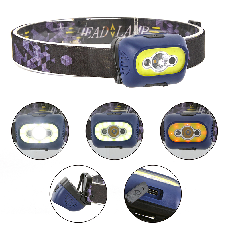 MasterTool - Rechargeable High Performance Headlamp, 350 Lumen, Head Light, Outdoor, Running, Cycling - Black