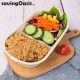 【2 compartments | Microwaveable | 50 pieces】Savingoasis Environmental bamboo pulp paper lunch box