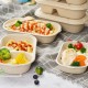 【Degradable and Microwavable Use | 50 pieces】Savingoasis Environmental bamboo paper lunch box