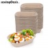 【Degradable and Microwavable Use | 50 pieces】Savingoasis Environmental bamboo paper lunch box