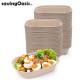 【Degradable and Microwavable Use | 50 pieces】Savingoasis Environmental bamboo paper lunch box