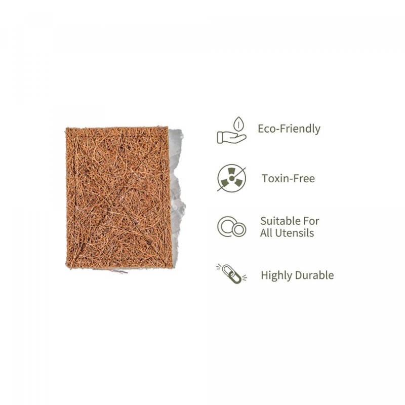 Savingoasis 5 PCS Coconut Scrubbing Pads, Dish Scrubber Scrubbing Pads for Dishes, Coir Scrubber