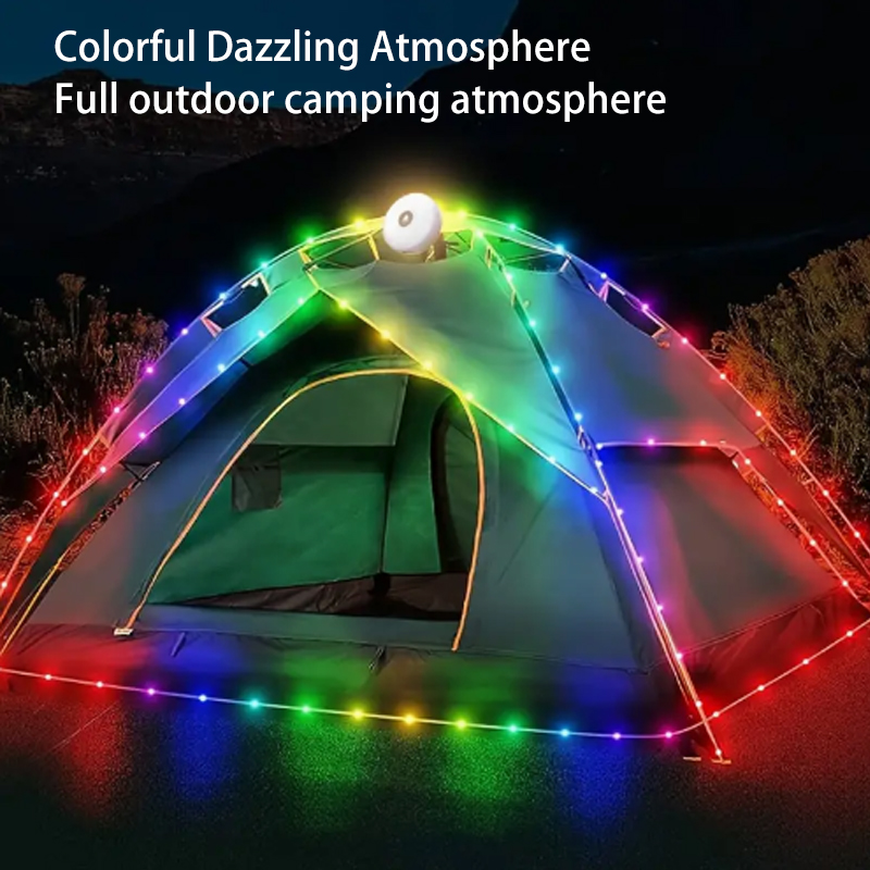 MasterTool - Rechargeable tent light with 9 meters string light, Portable Camping Light