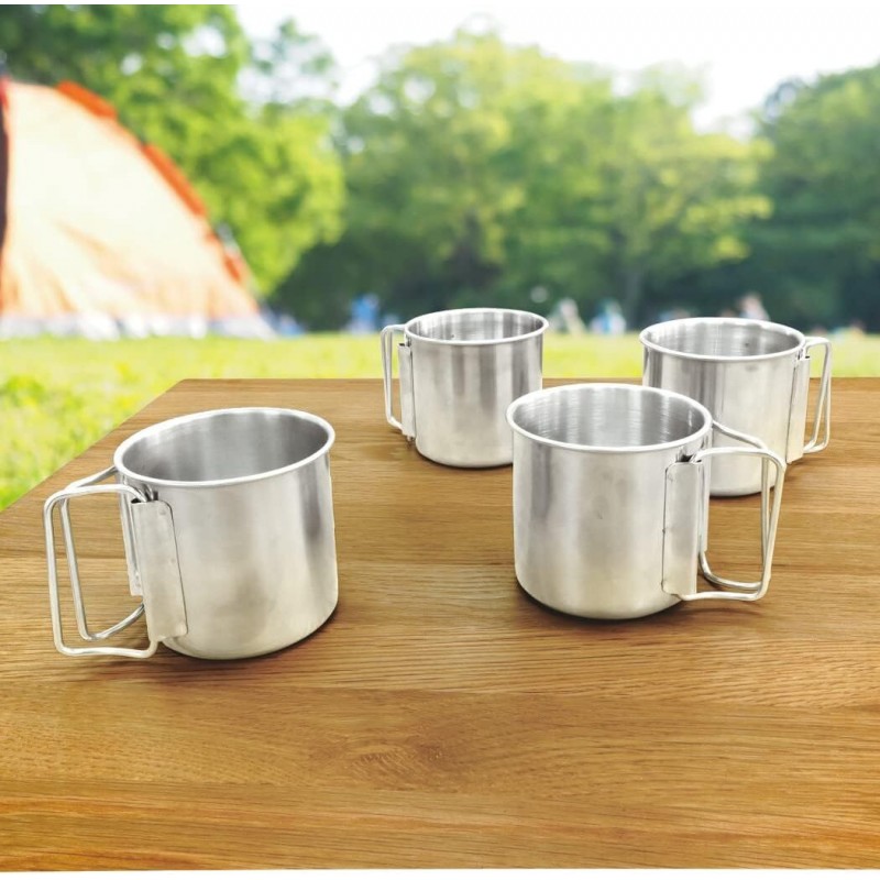MasterTool - Stainless Steel Travel Camping Mug, Beer Whiskey Coffee Tea Handle Cup, Kitchen Noodle Cups