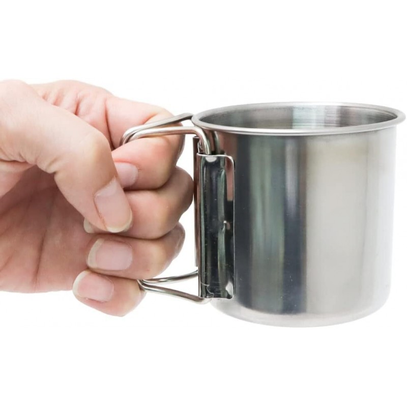 MasterTool - Stainless Steel Travel Camping Mug, Beer Whiskey Coffee Tea Handle Cup, Kitchen Noodle Cups