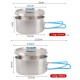 MasterTool - 304 Stainless Steel Cooking Pot, Outdoor Camping 1-2 Persons Stainless Steel Cooking Pot Set