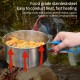MasterTool - 304 Stainless Steel Cooking Pot, Outdoor Camping 1-2 Persons Stainless Steel Cooking Pot Set