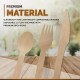 Savingoasis 50 sets 4-pc-set 100% Composable Wooden Disposable Flatware(Spoon+Fork+Knife+Napkin x50)