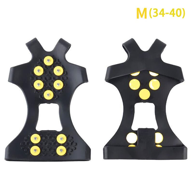 MasterTool - [1 Pair] M size Crampons,Outdoor Snowshoe Covers 10 Teeth Non-slip Crampons Shoe Covers