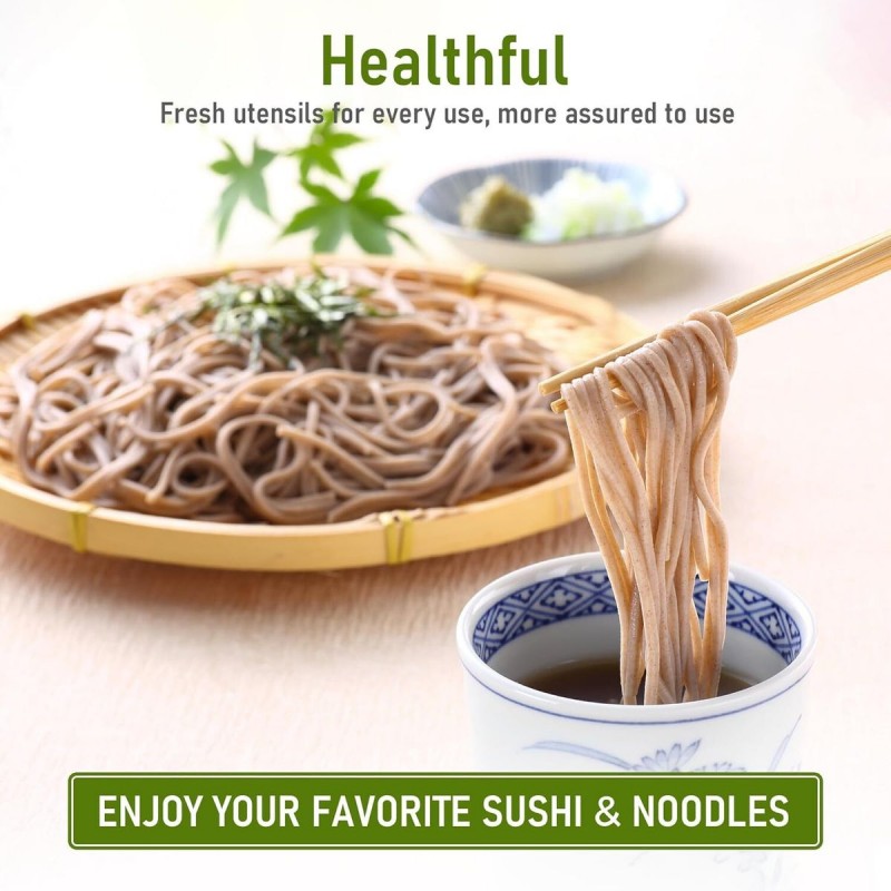 Savingoasis 100 pairs Disposable Bamboo Chopsticks Individual Packaged, Bamboo Chopsticks for Noodles, Sushi