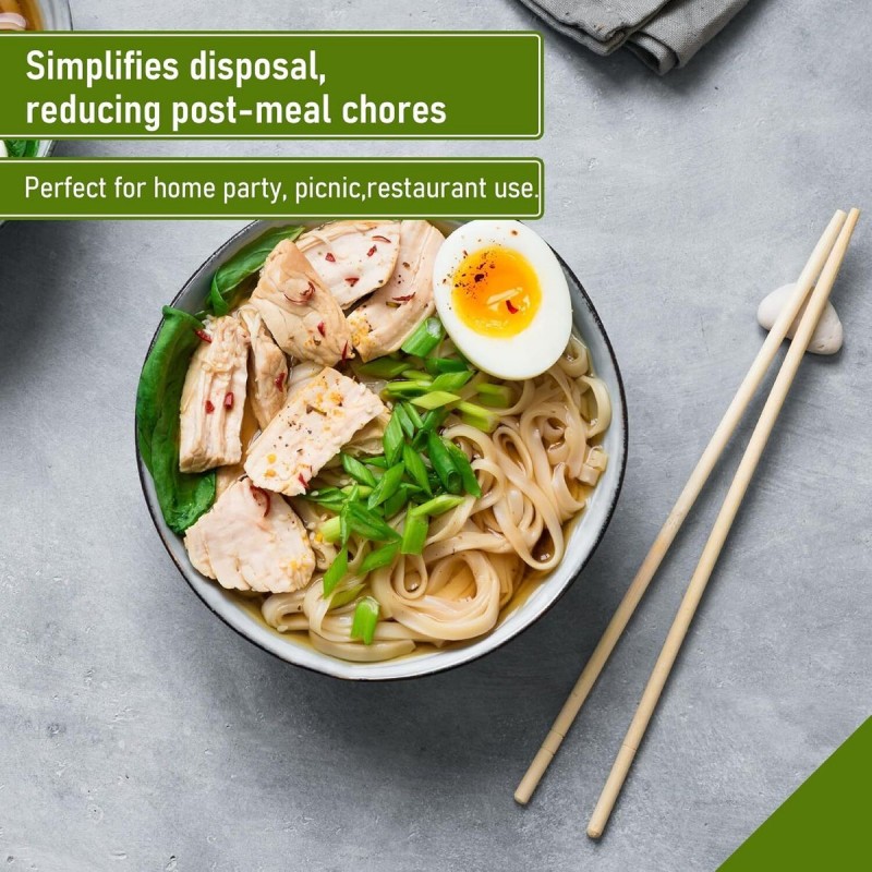 Savingoasis 100 pairs Disposable Bamboo Chopsticks Individual Packaged, Bamboo Chopsticks for Noodles, Sushi